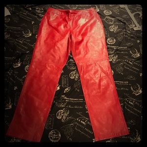 Vintage red leather pants
